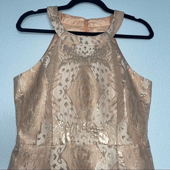 🚨 3 for $25 - ADRIANNA Papell Jacquard Halter Neck Dress - Picture 4 of 11